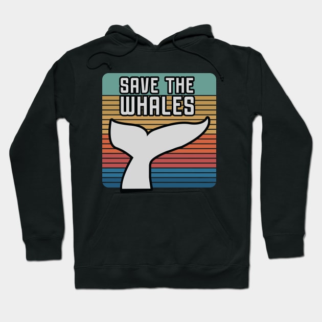 Save the whales vintage Hoodie by Mako Design 